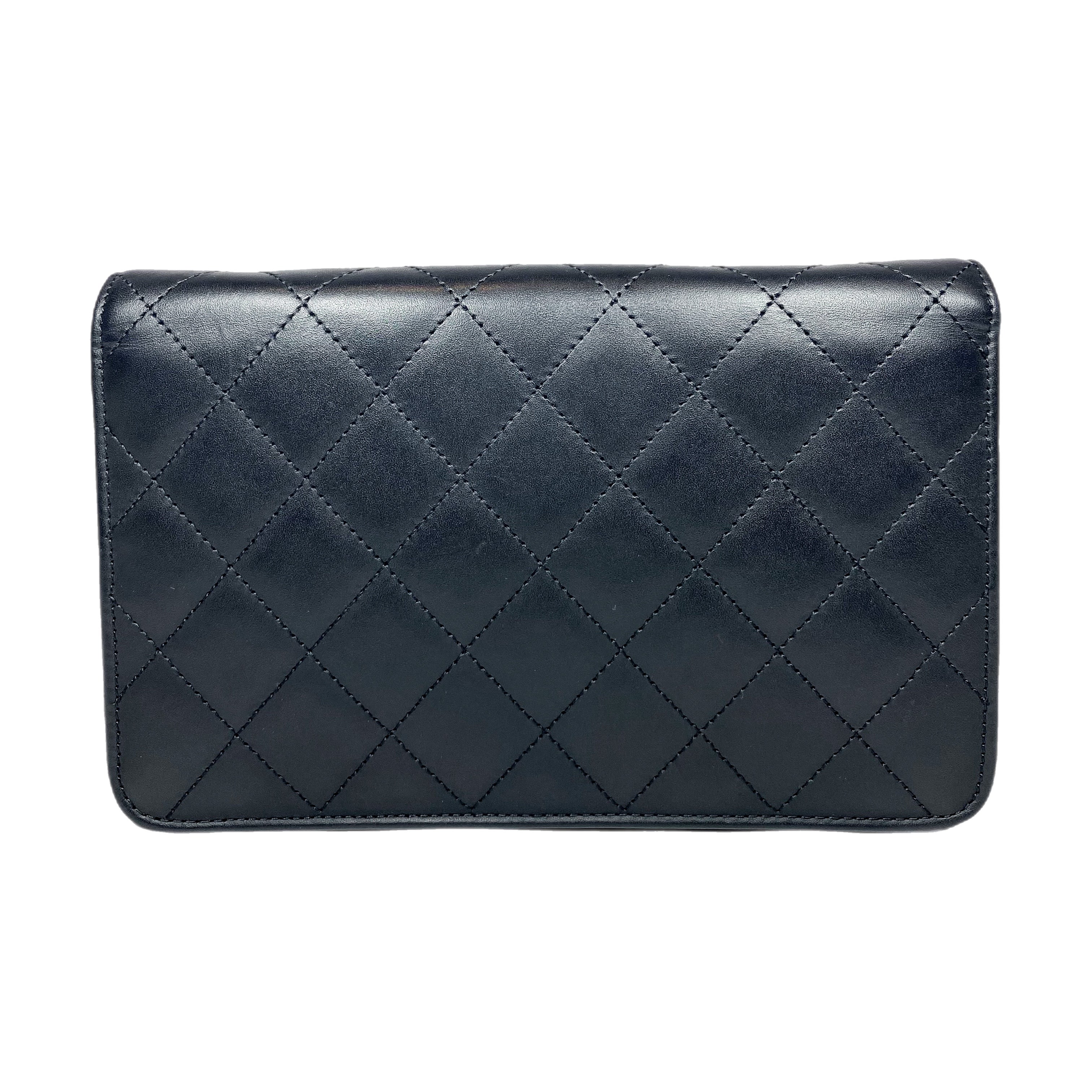 Chanel Black Quilted Cambon Lambskin Wallet on Chain