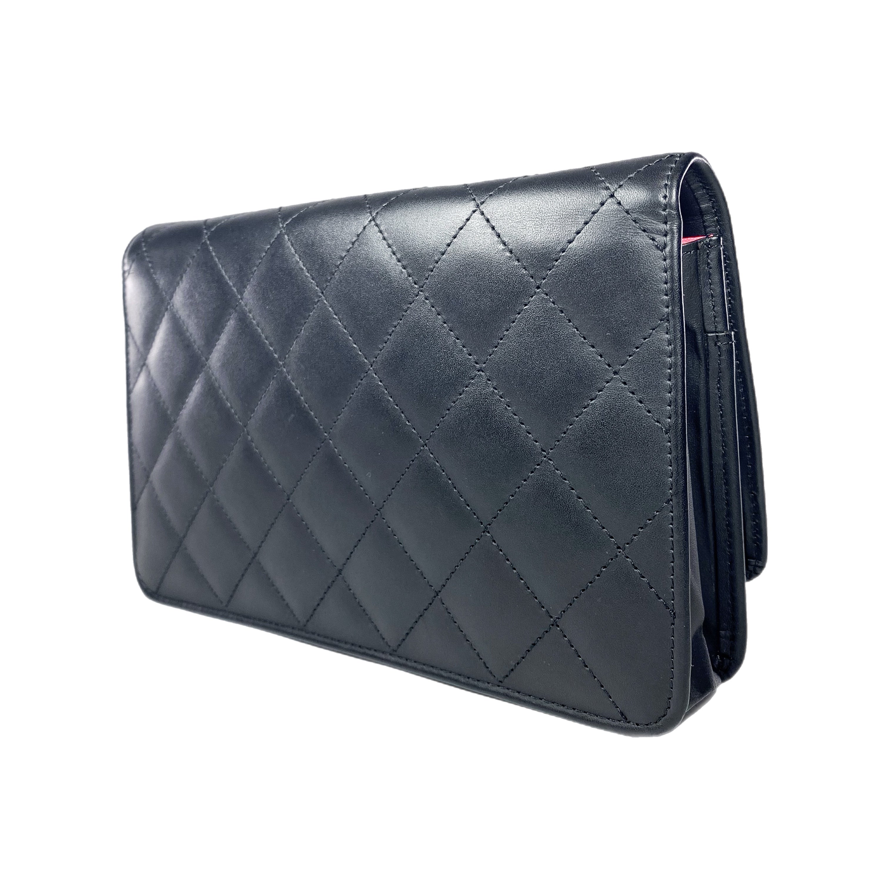 Chanel Black Quilted Cambon Lambskin Wallet on Chain