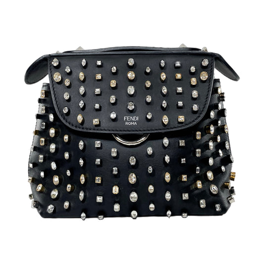 Fendi Black Back To School Crystal Studded Mini Backpack/Crossbody