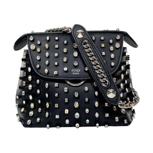 Fendi Black Back To School Crystal Studded Mini Backpack/Crossbody