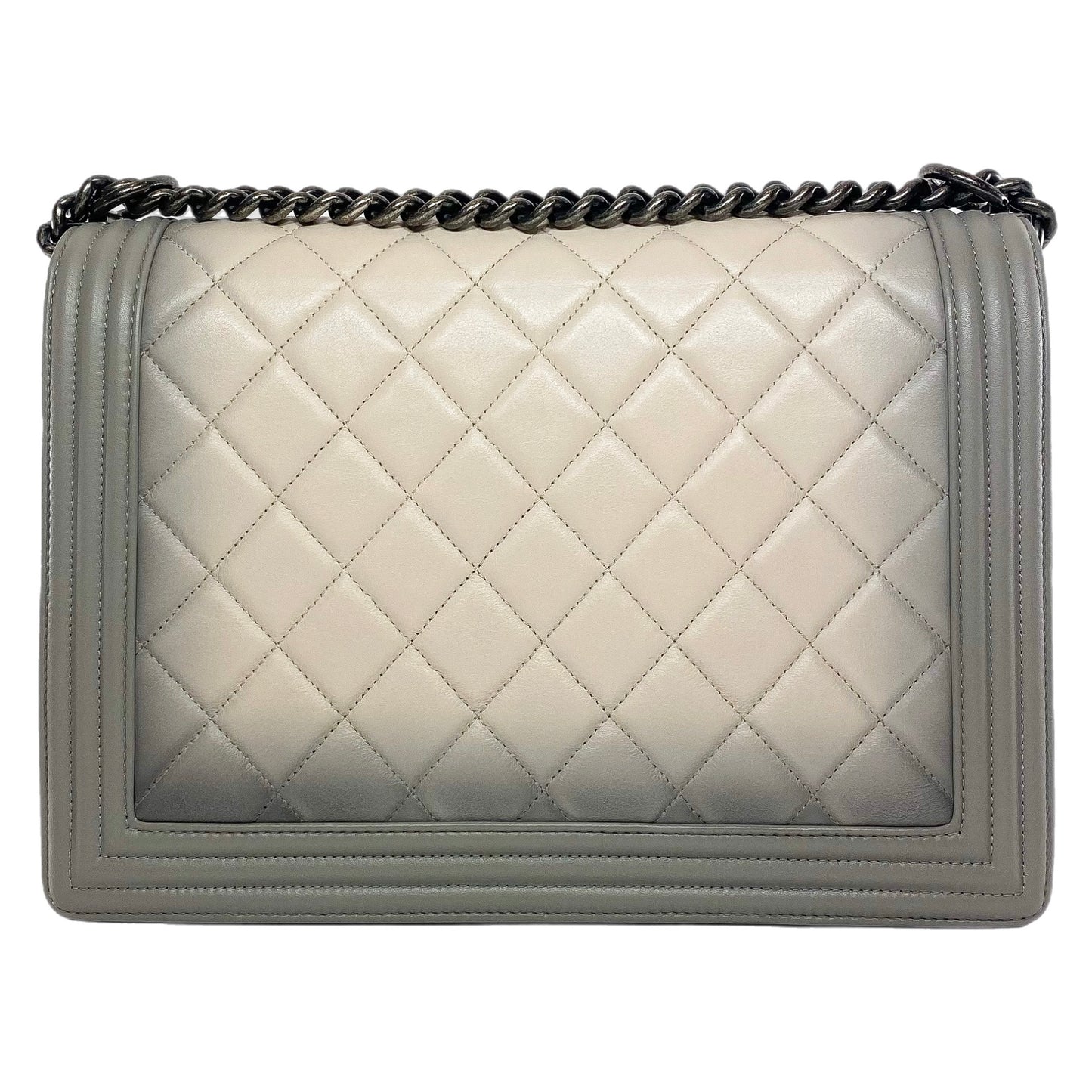 Chanel Gray Beige Ombre Large Boy Flap Bag