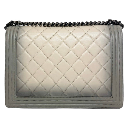 Chanel Gray Beige Ombre Large Boy Flap Bag