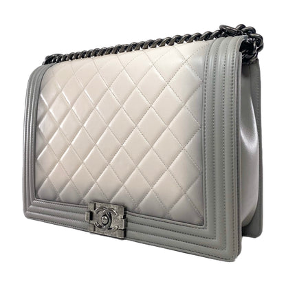Chanel Gray Beige Ombre Large Boy Flap Bag
