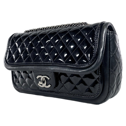 Chanel Black Patent Lambskin Medium Twist Flap Bag