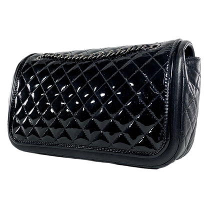 Chanel Black Patent Lambskin Medium Twist Flap Bag