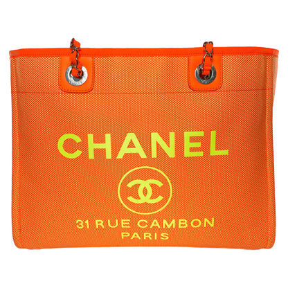 Chanel Neon Orange Medium Deauville