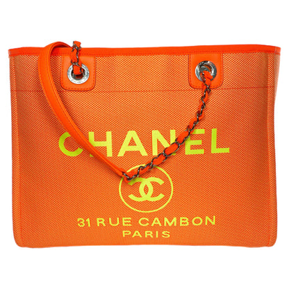 Chanel Neon Orange Medium Deauville