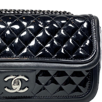 Chanel Black Patent Lambskin Medium Twist Flap Bag
