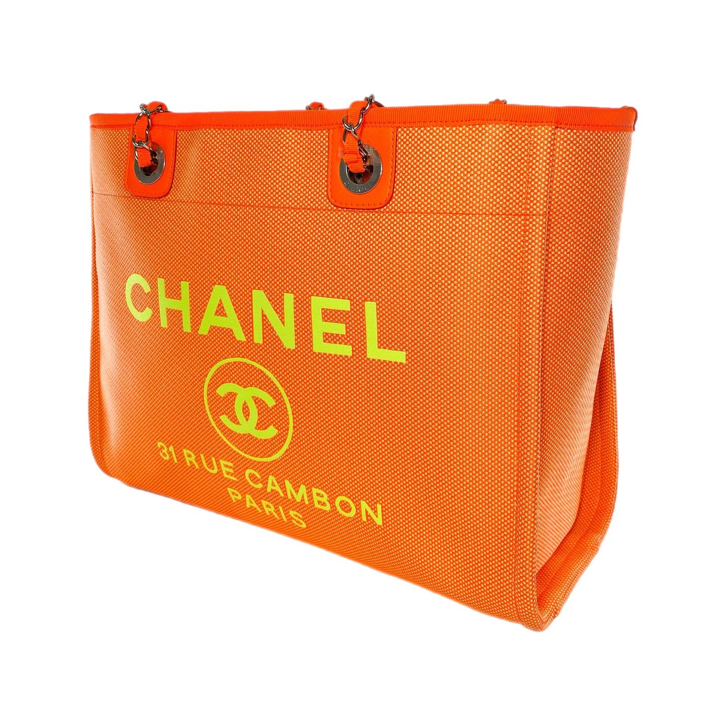 Chanel Neon Orange Medium Deauville