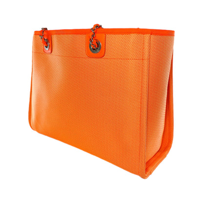 Chanel Neon Orange Medium Deauville