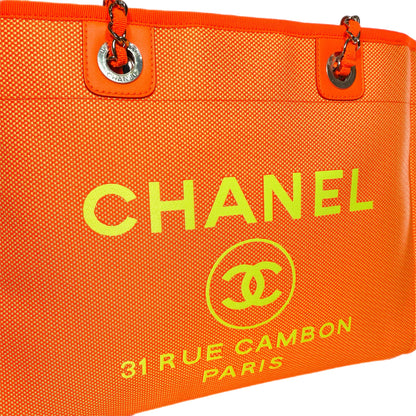 Chanel Neon Orange Medium Deauville