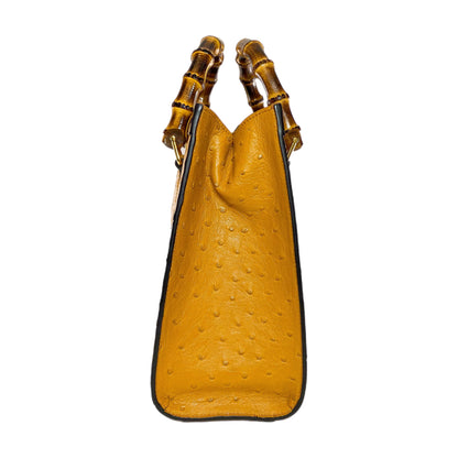 Gucci Diana Camel Ostrich Bamboo Tote Bag