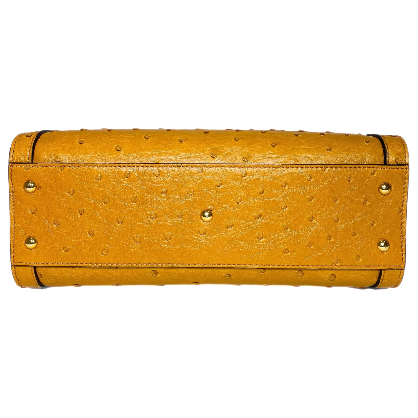 Gucci Diana Camel Ostrich Bamboo Tote Bag