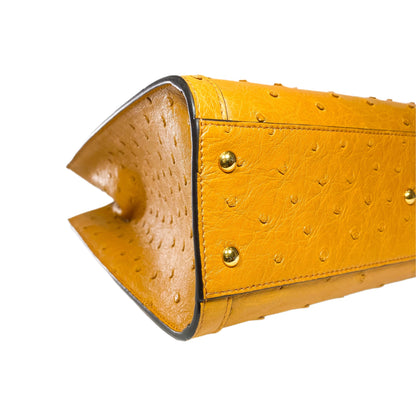 Gucci Diana Camel Ostrich Bamboo Tote Bag