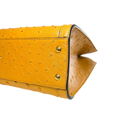 Gucci Diana Camel Ostrich Bamboo Tote Bag