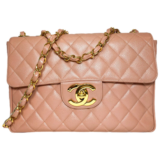 Chanel Pink Vintage Jumbo Flap Bag