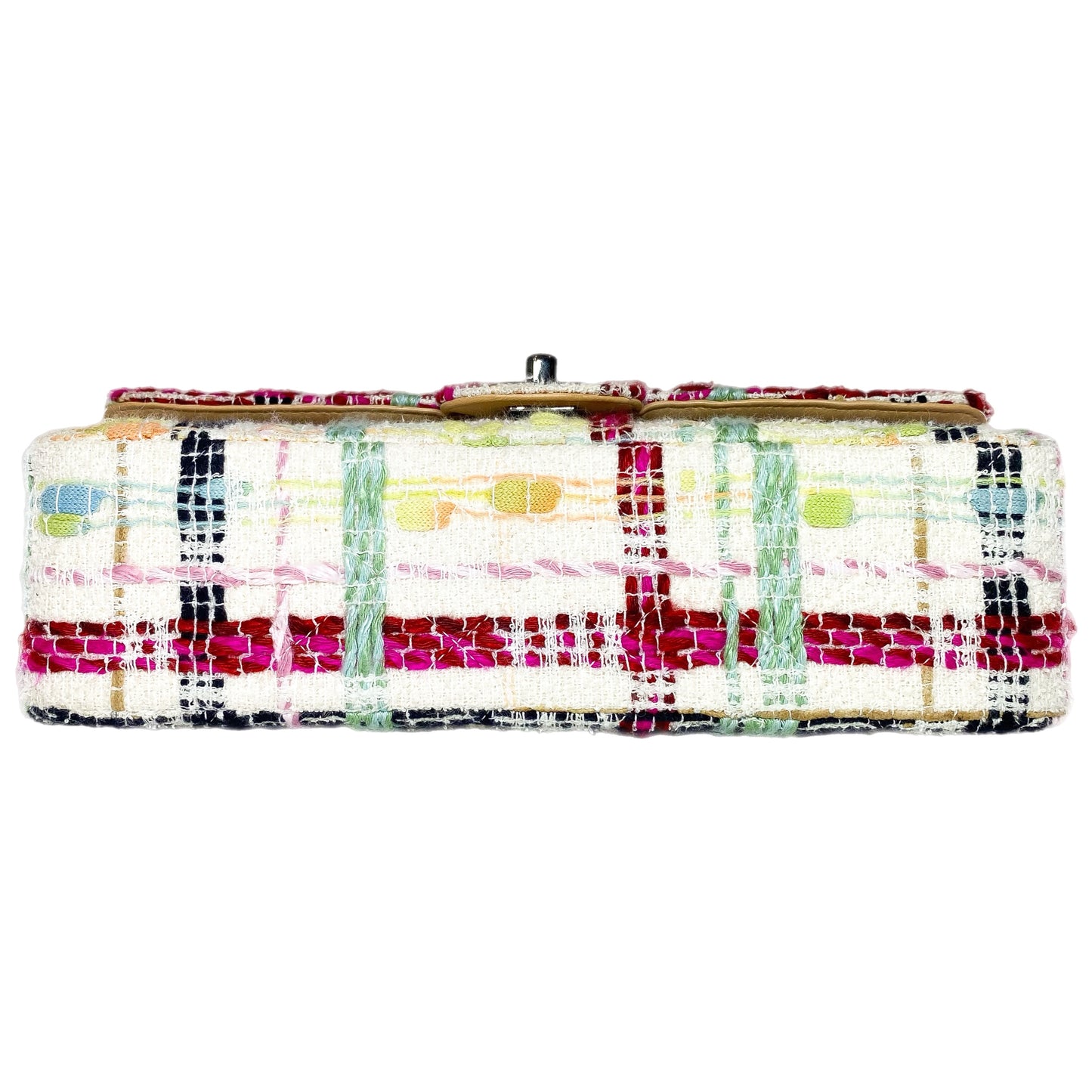 Chanel Multicolor Quilted Medium Tweed Double Flap Bag