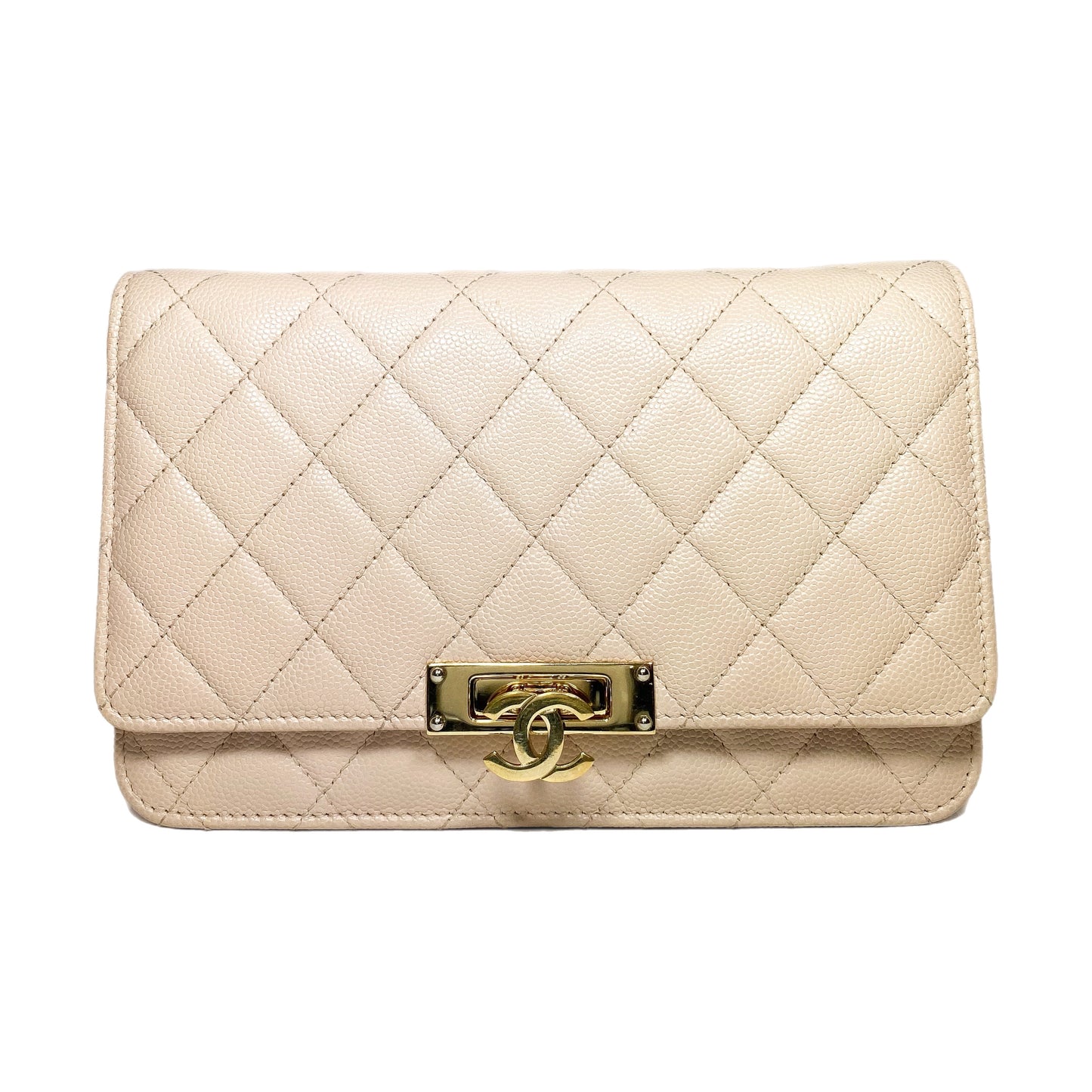 Chanel Beige Caviar Golden Class Wallet on Chain