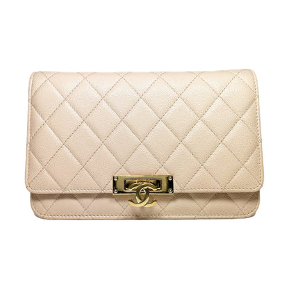 Chanel Beige Caviar Golden Class Wallet on Chain
