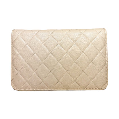 Chanel Beige Caviar Golden Class Wallet on Chain