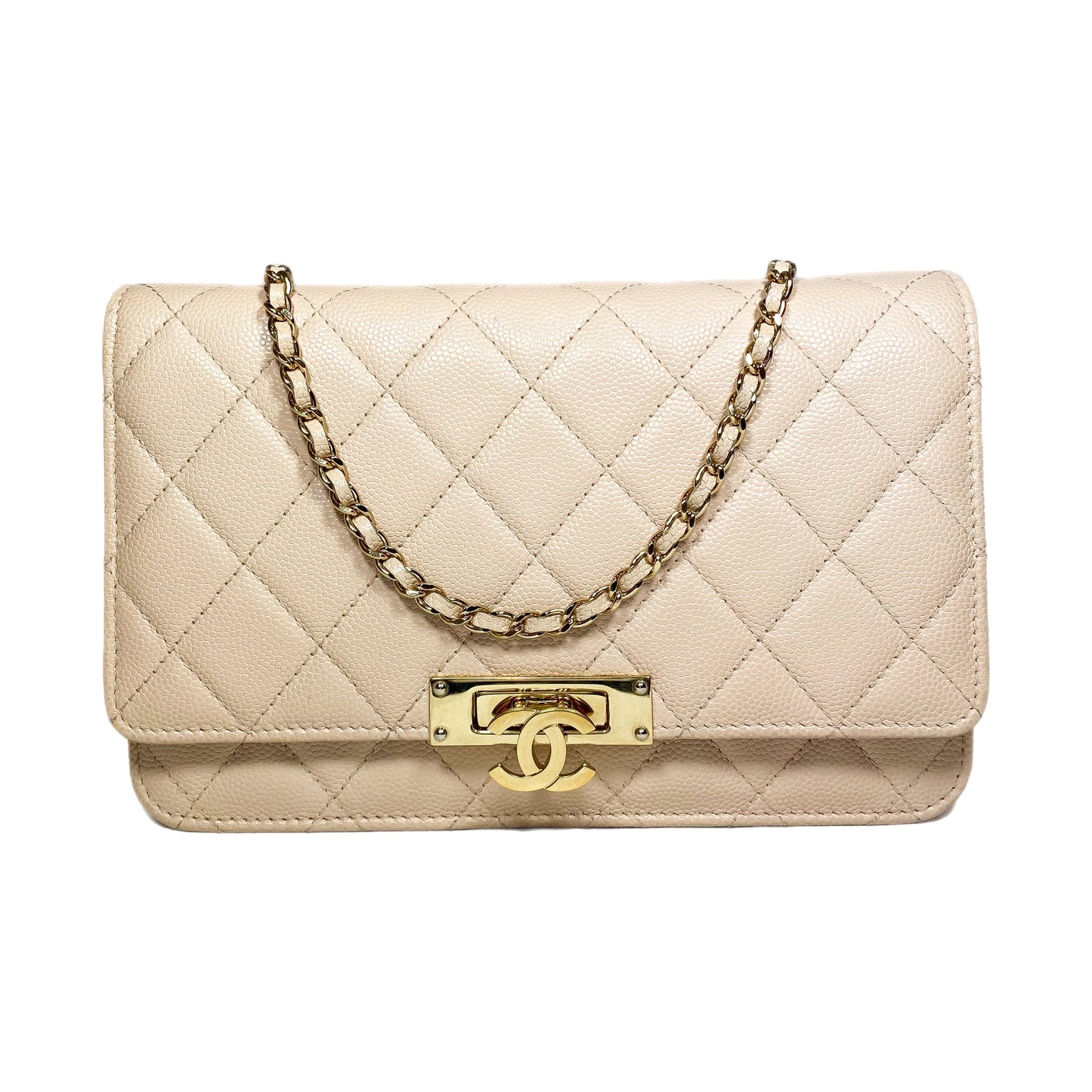 Chanel Beige Caviar Golden Class Wallet on Chain