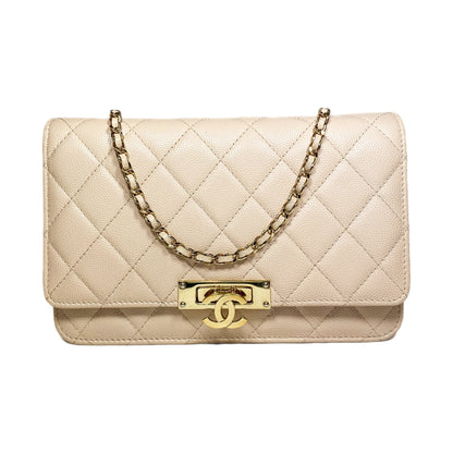 Chanel Beige Caviar Golden Class Wallet on Chain