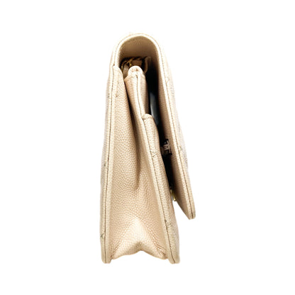 Chanel Beige Caviar Golden Class Wallet on Chain