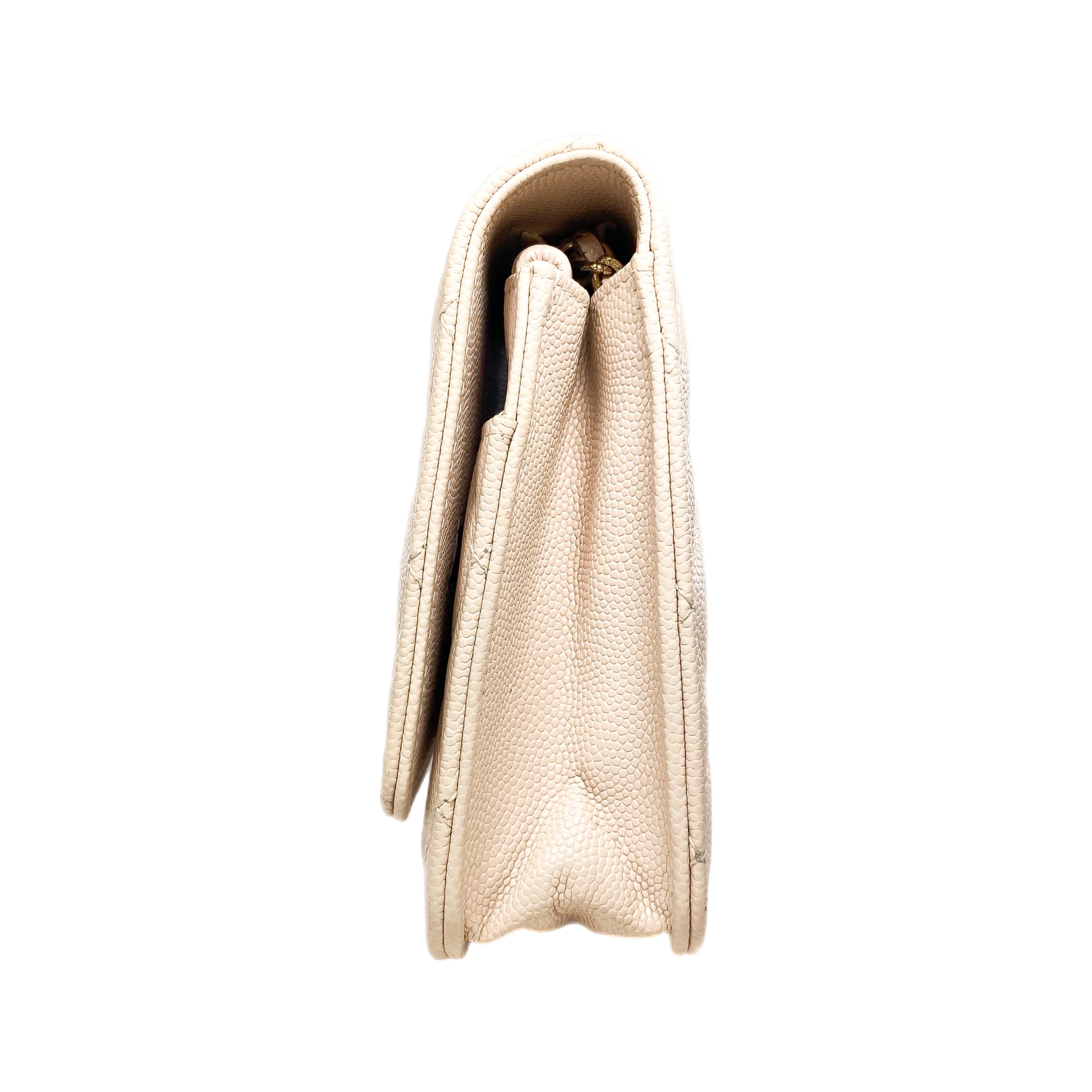 Chanel Beige Caviar Golden Class Wallet on Chain