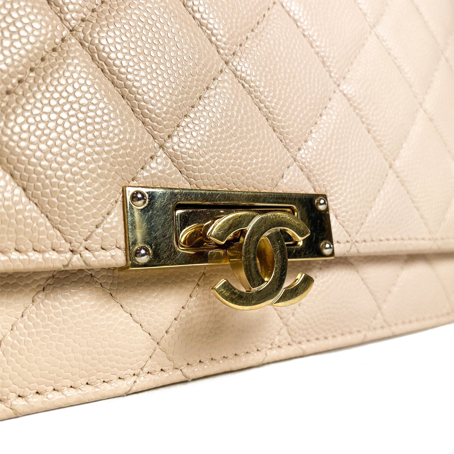 Chanel Beige Caviar Golden Class Wallet on Chain