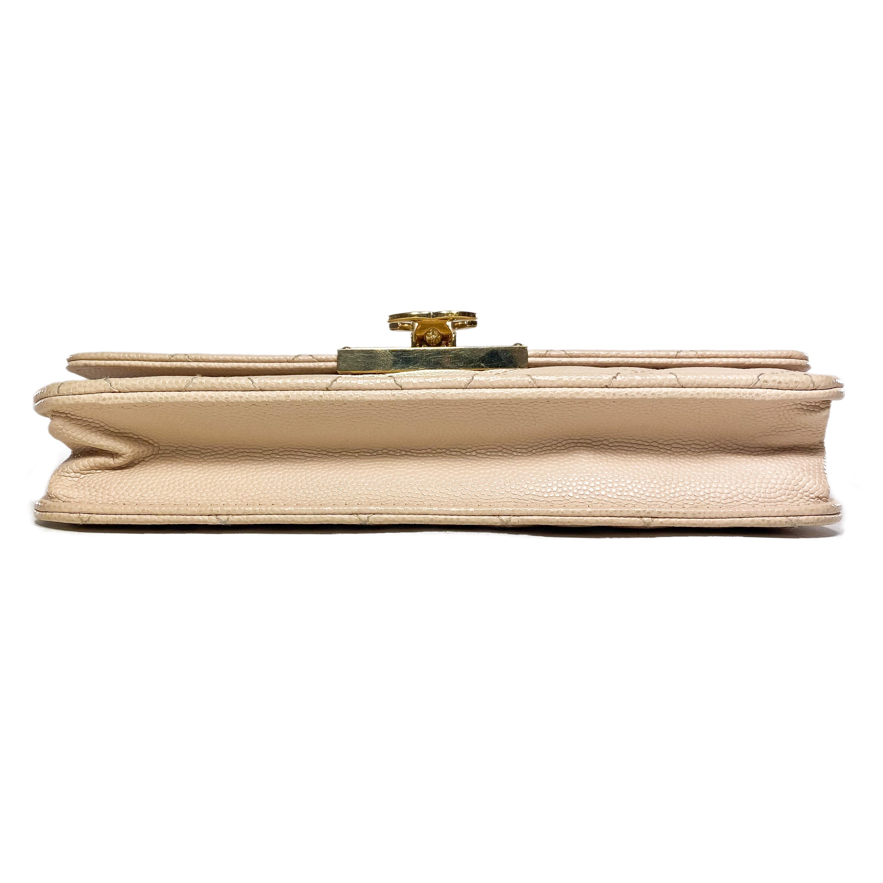 Chanel Beige Caviar Golden Class Wallet on Chain