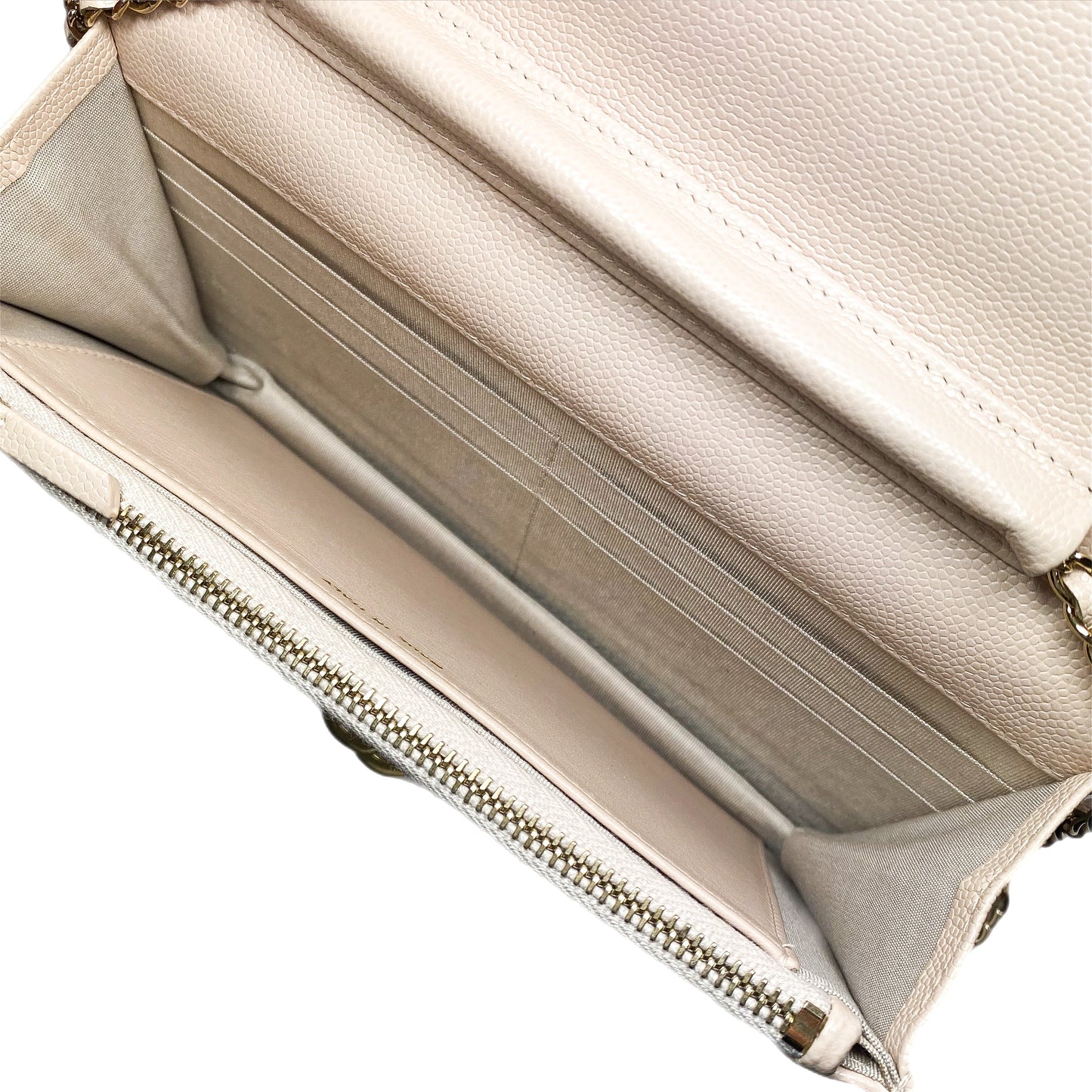 Chanel Beige Caviar Golden Class Wallet on Chain