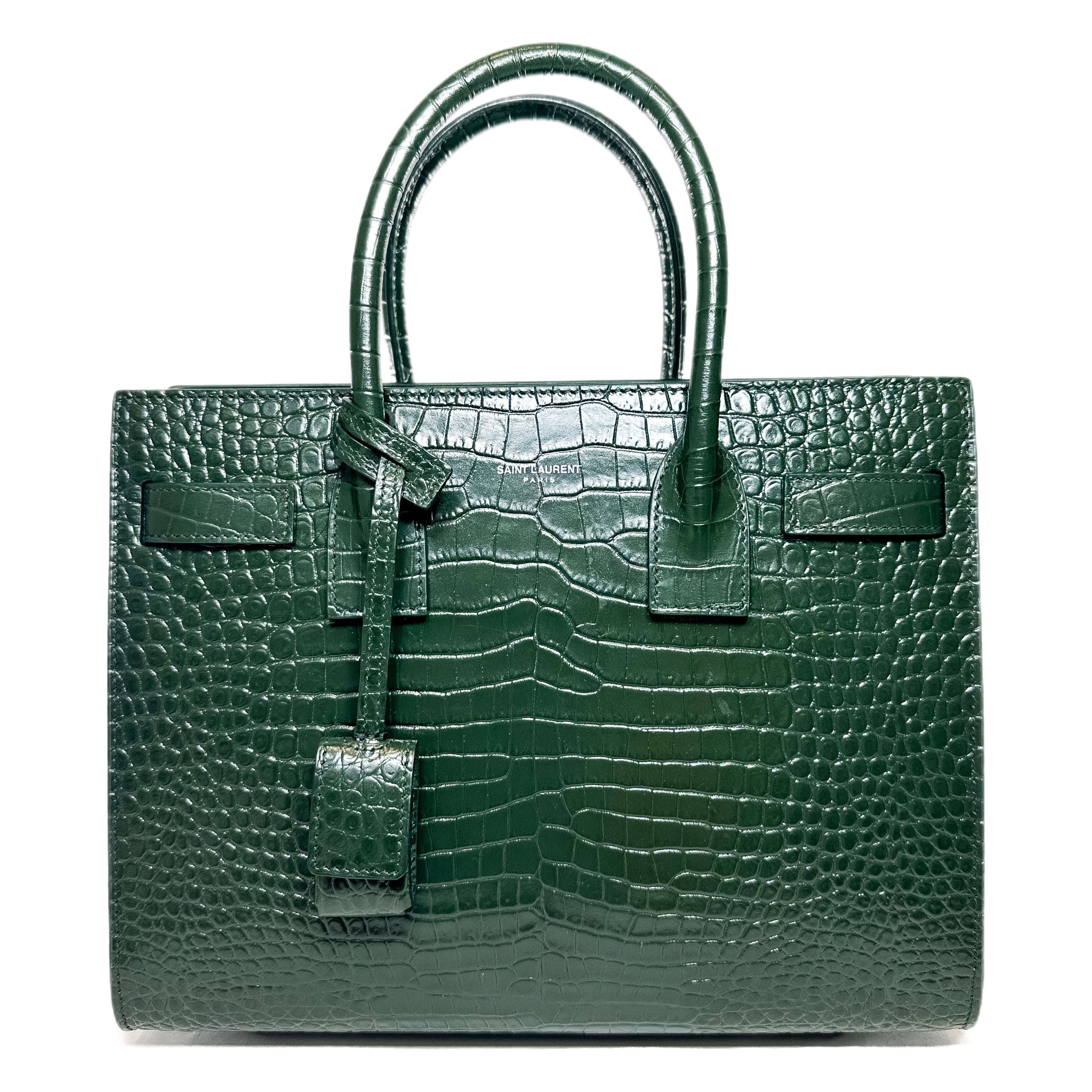 Saint Laurent Green Embossed Crocodile Sac de Jour – Consign of