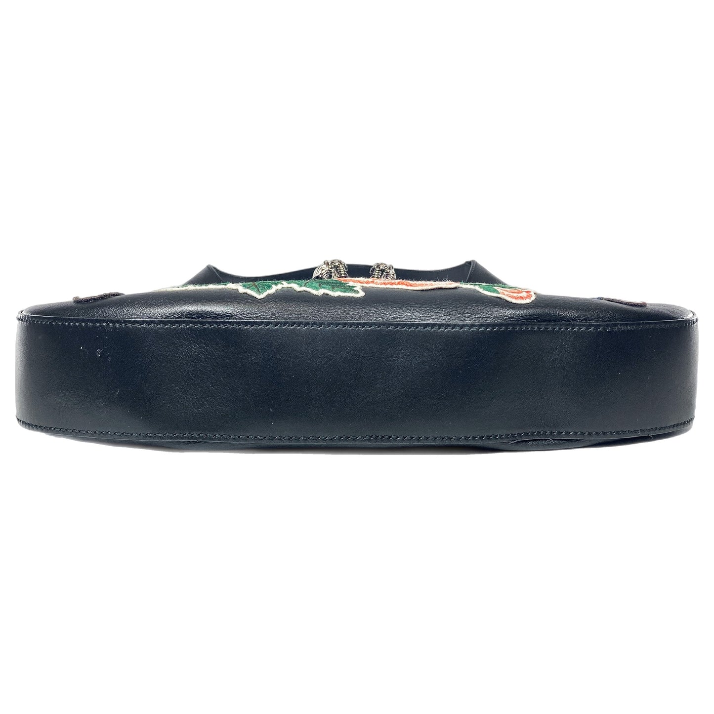 Gucci Black Embroidered Garden Collection Dionysus Hobo Bag