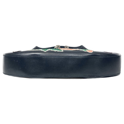Gucci Black Embroidered Garden Collection Dionysus Hobo Bag