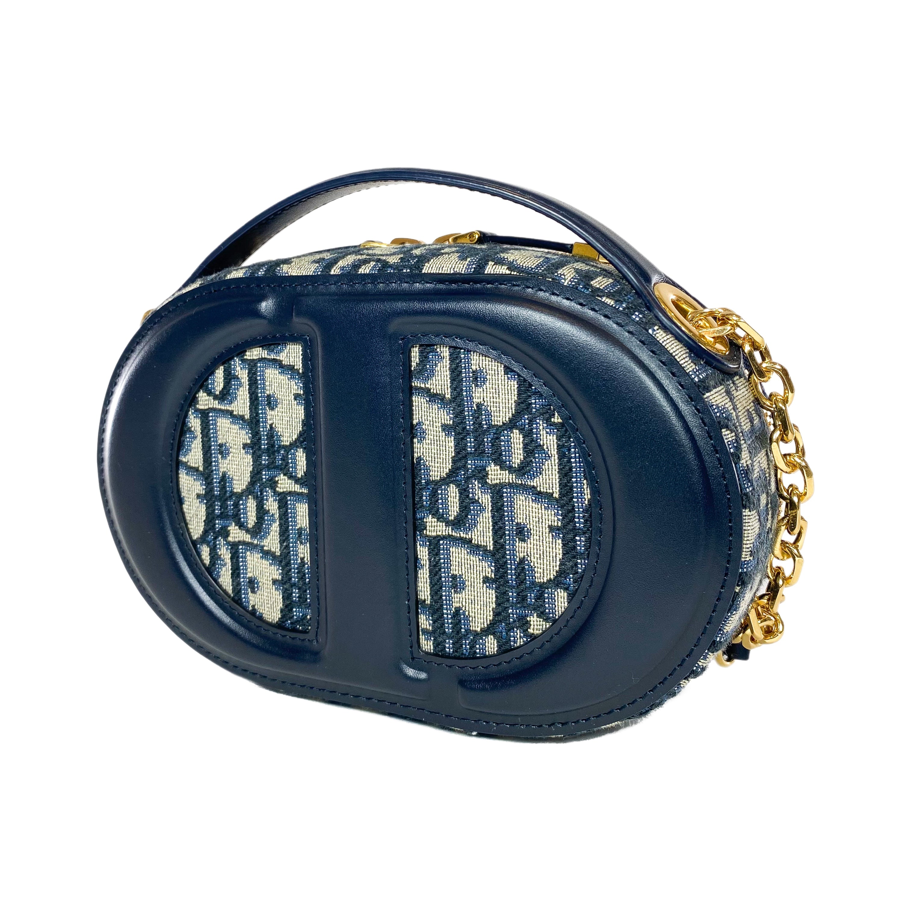Dior ボディバッグ CDダイヤモンド　ネイビーブルー　美品　レア Dior Navy CD Signature Oval Camera Bag – Consign of the Times ™