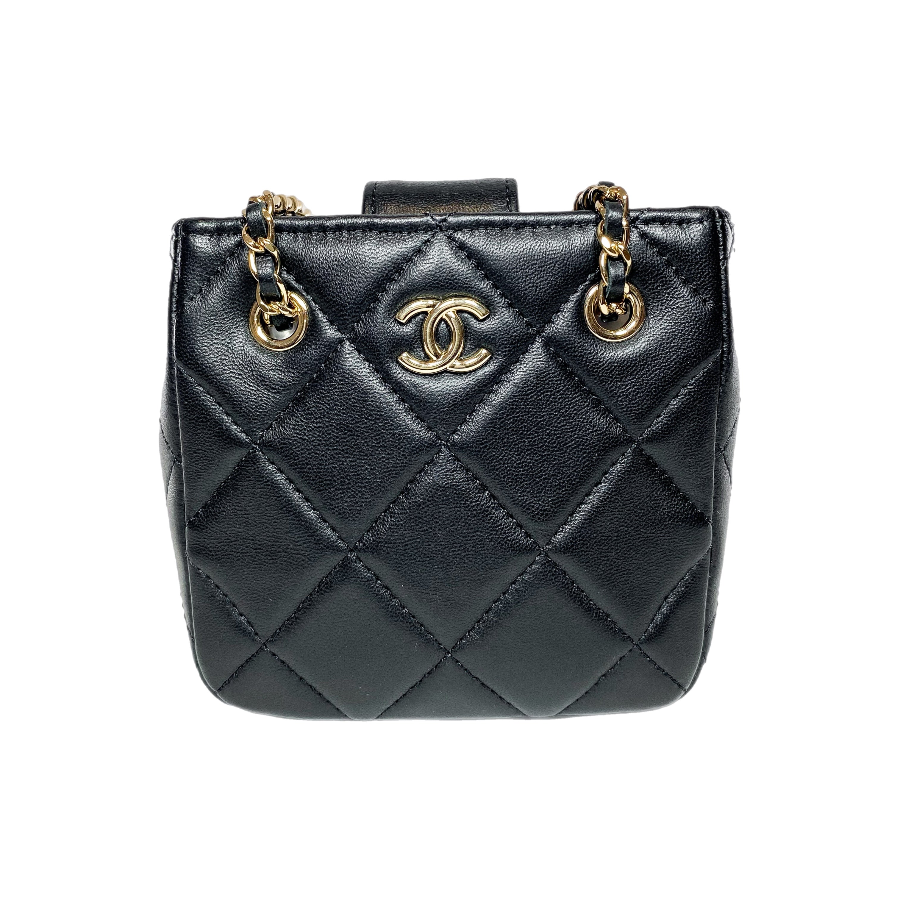 Chanel Black Tiny Shopping Clutch with Chain – Consign of the Times ™