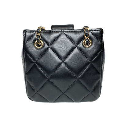 Chanel Black Tiny Shopping Clutch with Chain