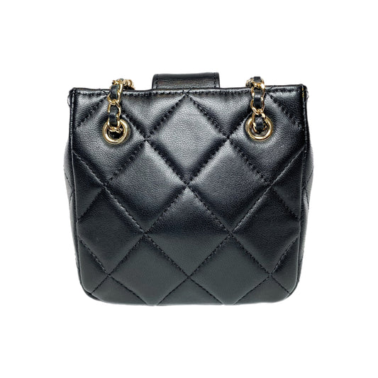 Chanel Black Tiny Shopping Clutch with Chain