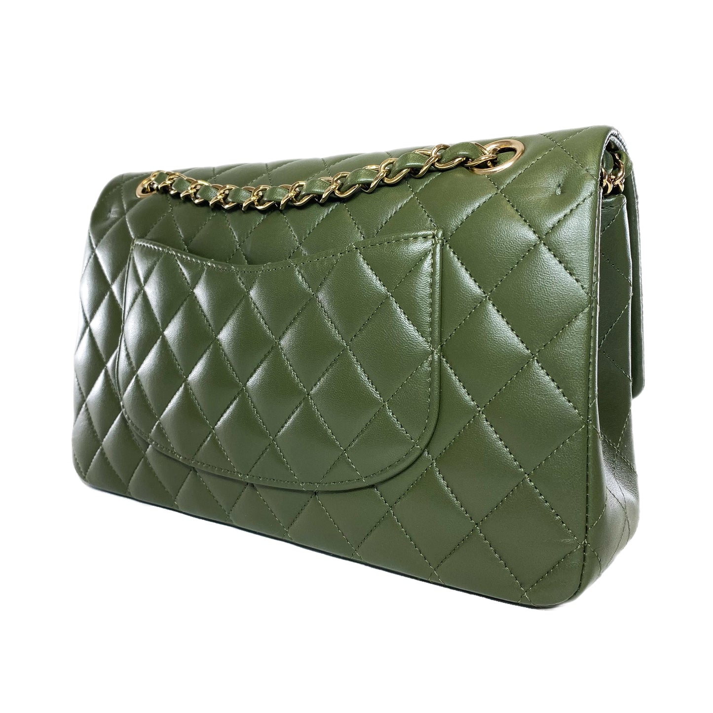 Chanel Olive Medium Double Flap Bag