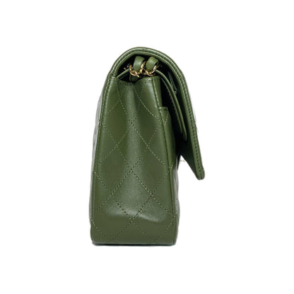 Chanel Olive Medium Double Flap Bag