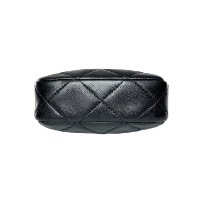Chanel Black Tiny Shopping Clutch with Chain