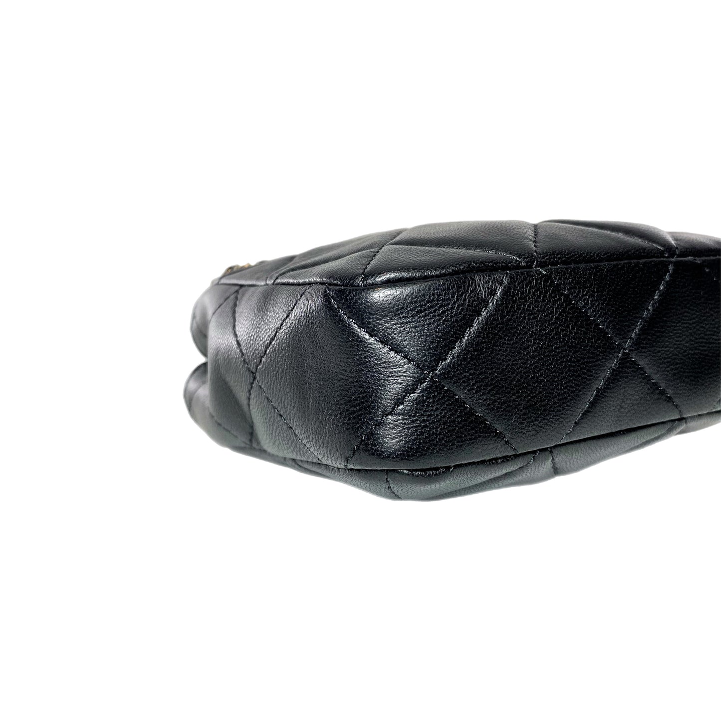 Chanel Black Tiny Shopping Clutch with Chain