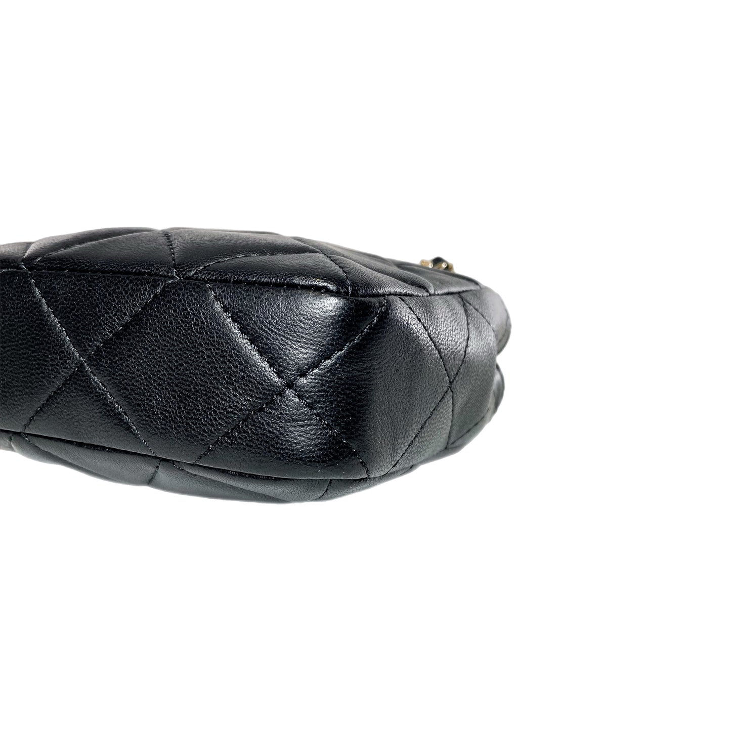 Chanel Black Tiny Shopping Clutch with Chain