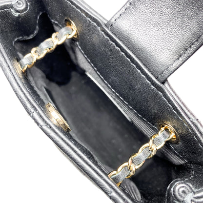 Chanel Black Tiny Shopping Clutch with Chain