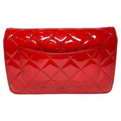 Chanel Red Patent Wallet on Chain