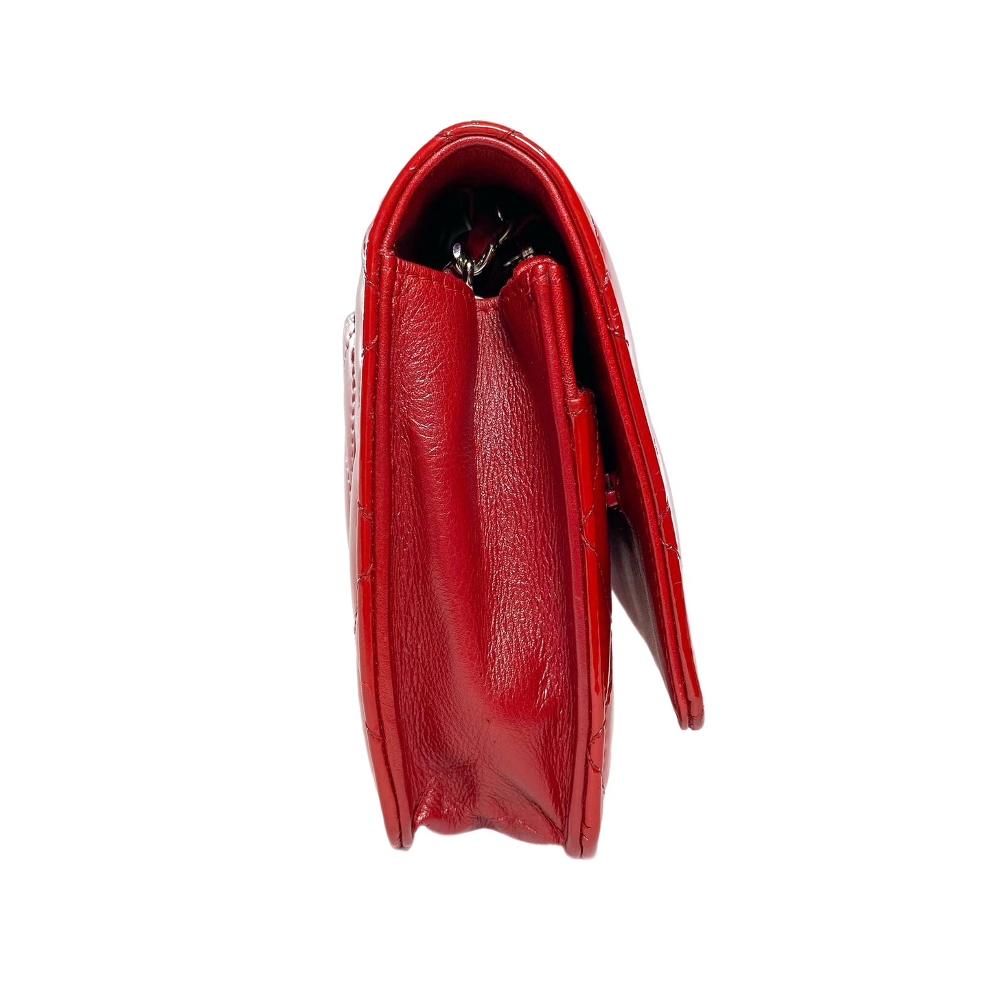 Chanel Red Patent Wallet on Chain