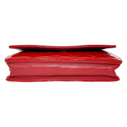 Chanel Red Patent Wallet on Chain