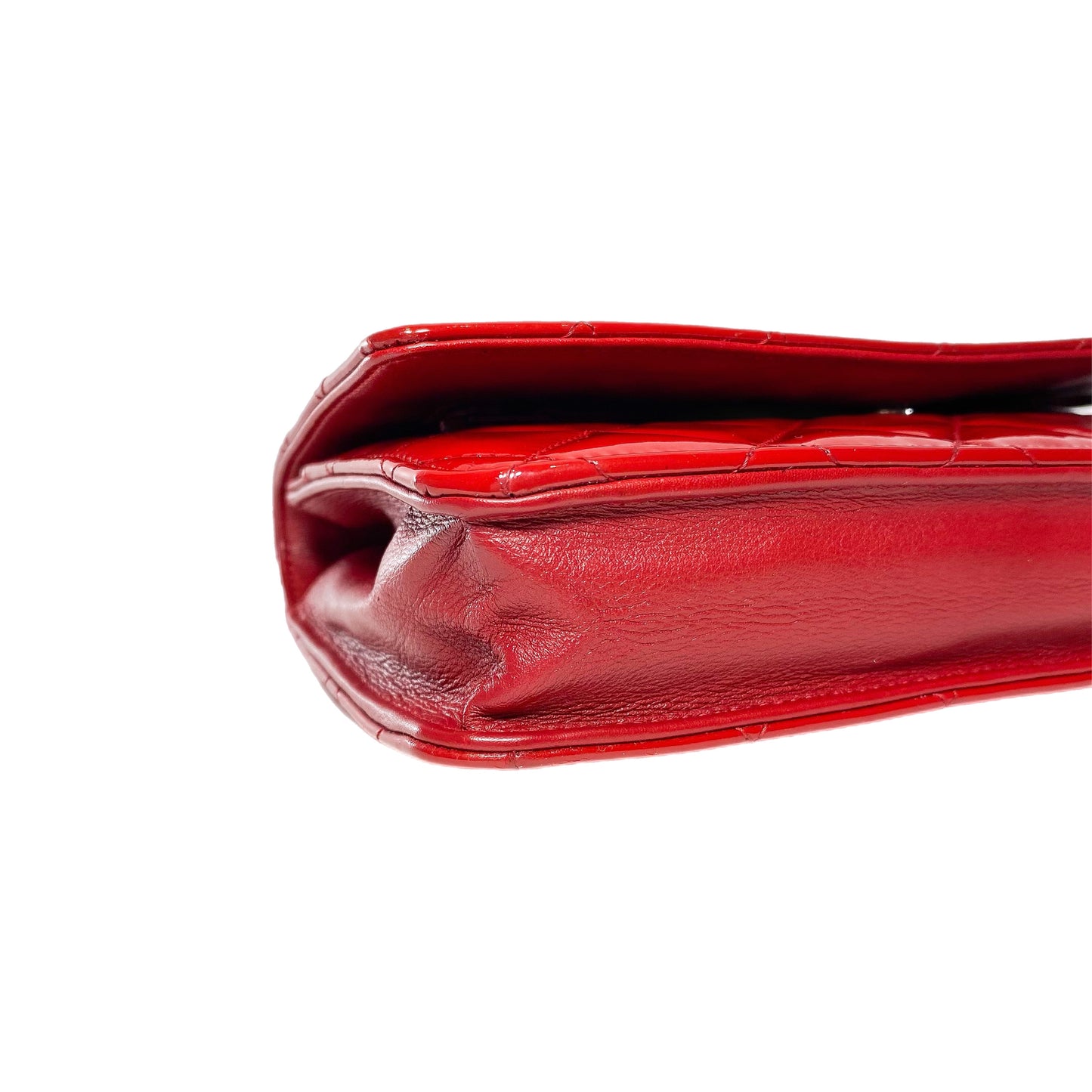 Chanel Red Patent Wallet on Chain