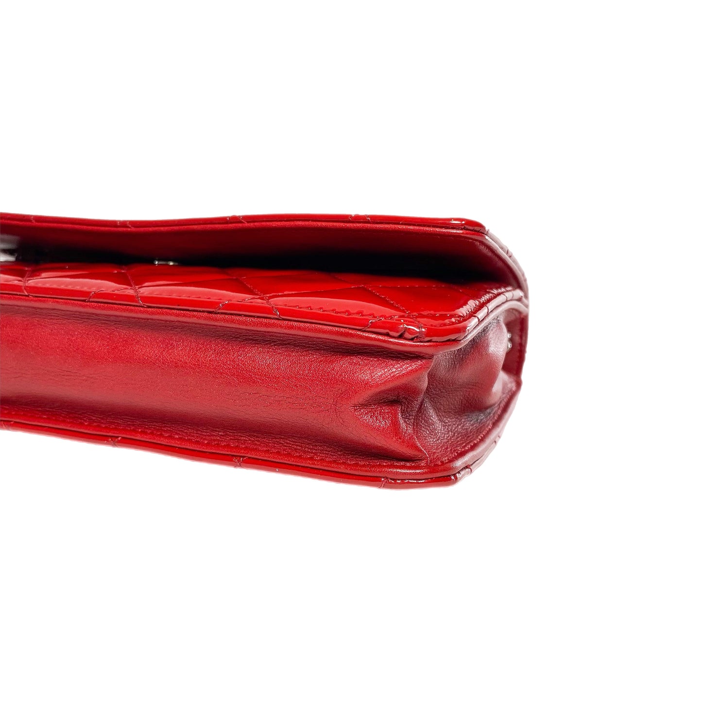 Chanel Red Patent Wallet on Chain