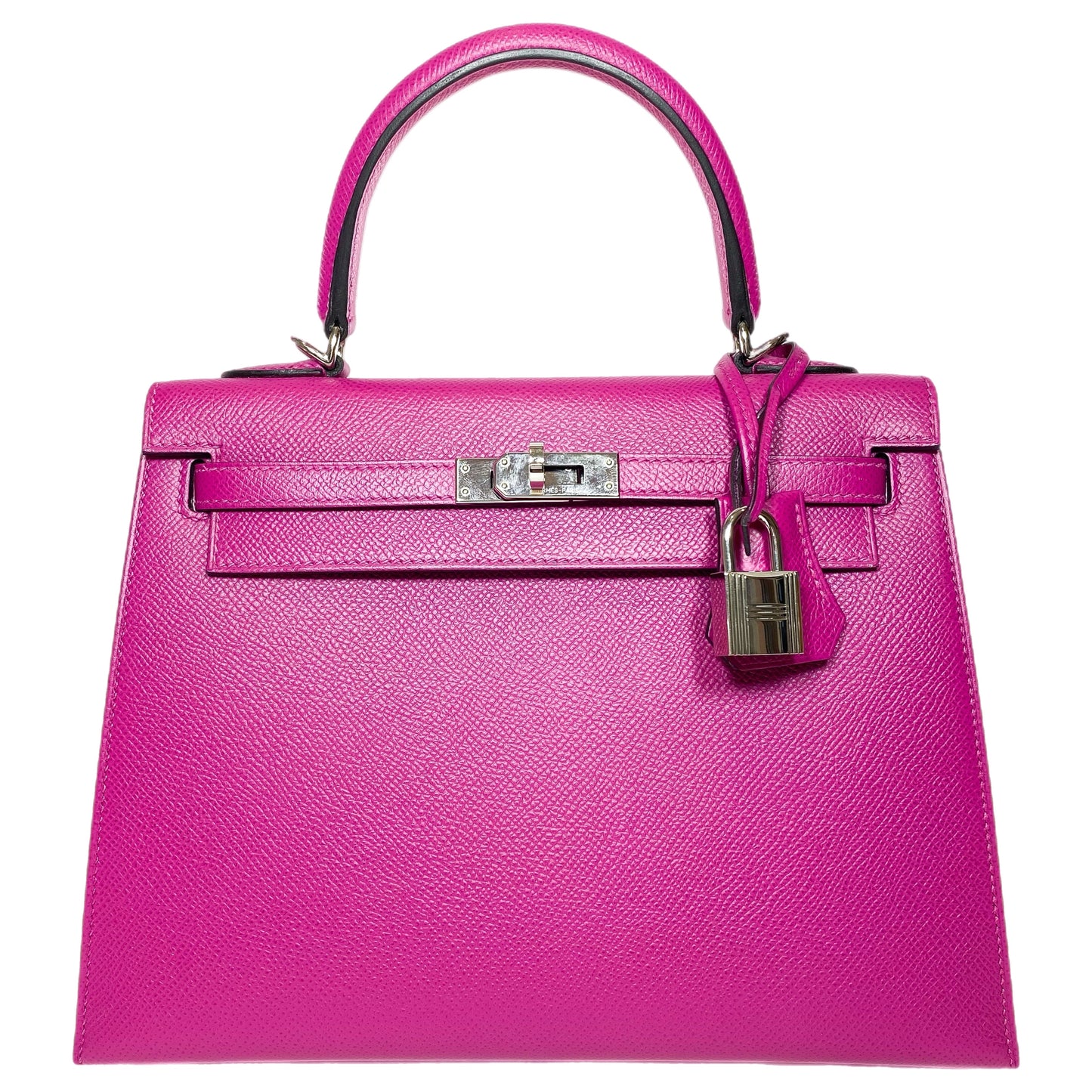 Hermes Kelly 25 Rose Pourpre Epsom Palladium Hardware